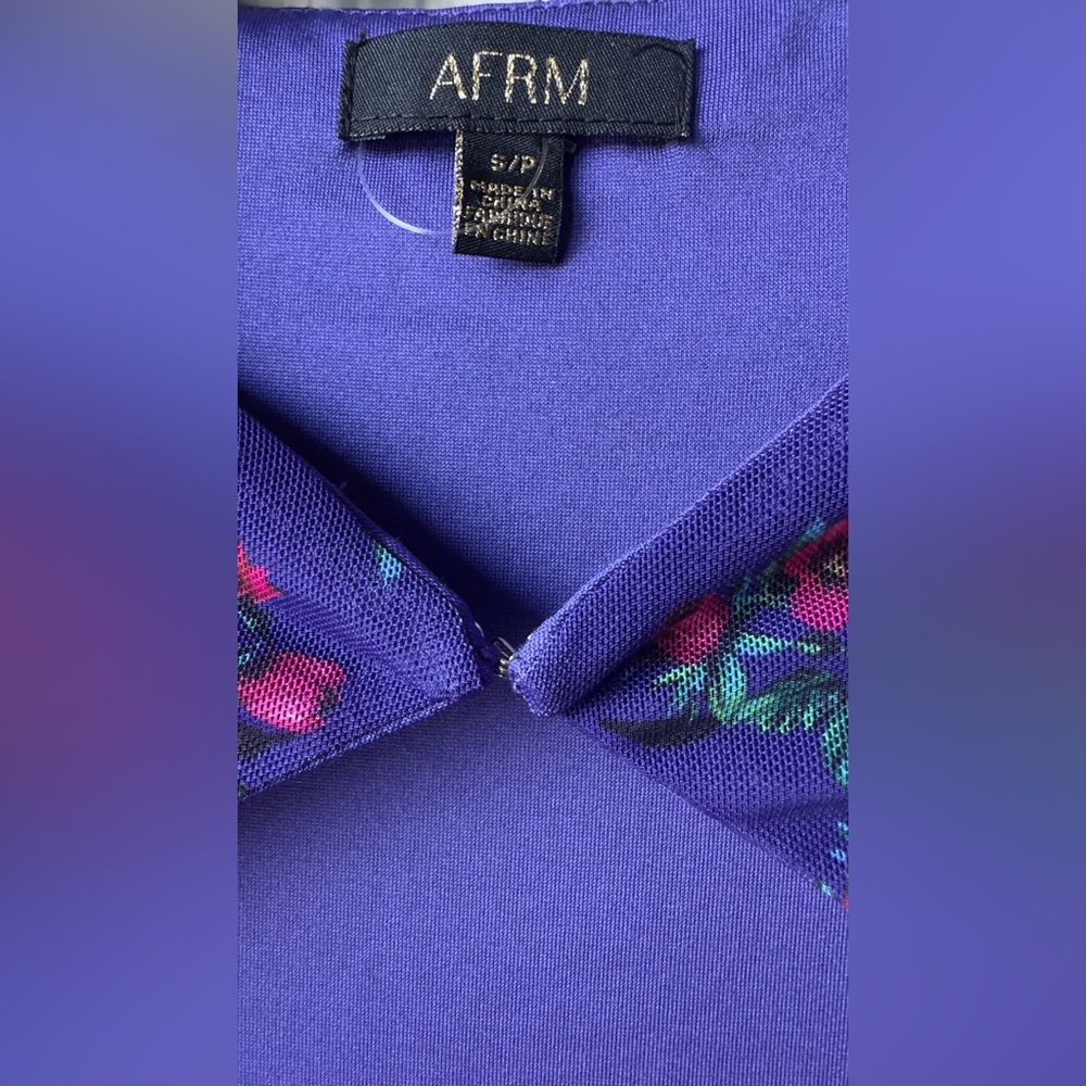 NWOT AFRM Jem Dress in the "Purple Garden" floral print Size S/P - Picture 5 of 8